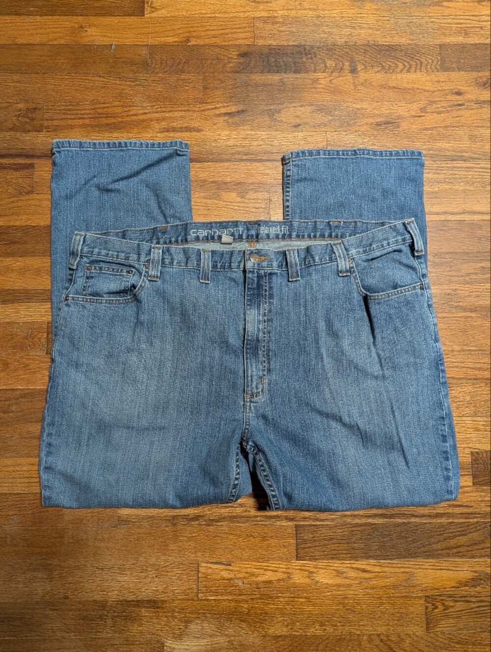 Carhartt Jeans Mens 48x32 Blue Rugged Flex Relaxed Fit Utility Denim Work Wear